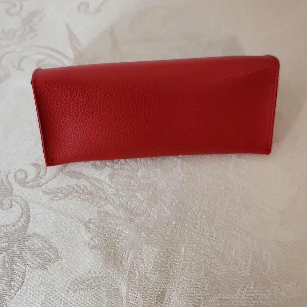 Guess red sunglasses glasses case soft leather with button